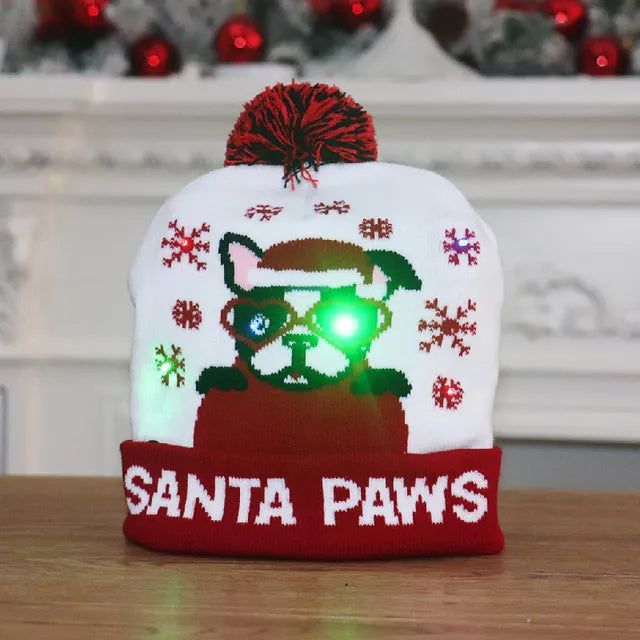 Colverro™ Light-Up LED Knit Christmas Beanie for Kids &amp; Adults