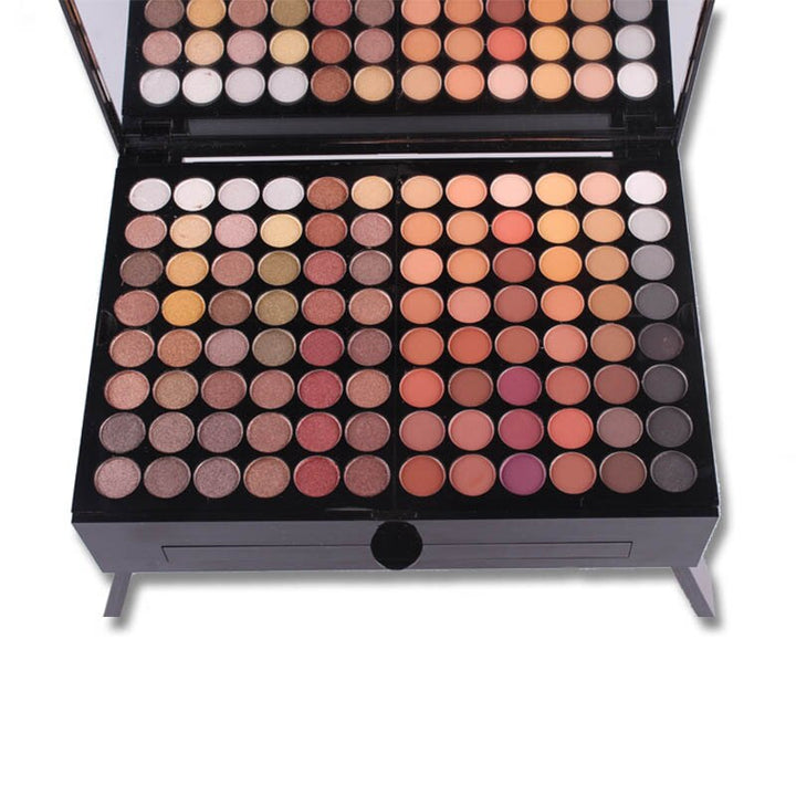 Piano-shaped makeup palette box with eyeshadows