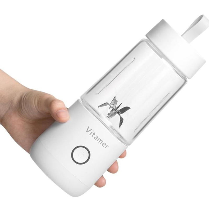 Pink portable blender bottle with USB charging