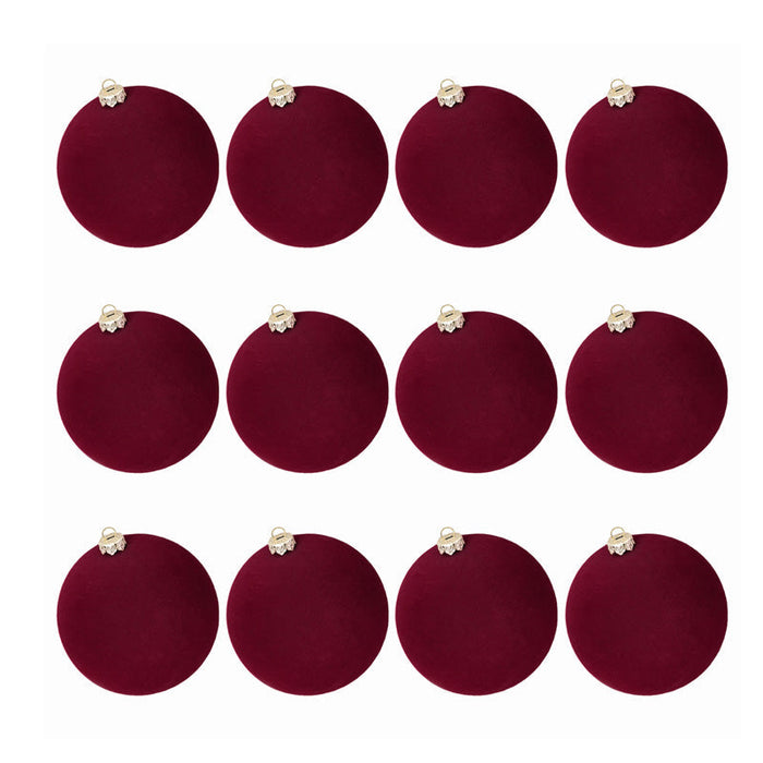 Colverro™ Velvet Christmas Ornaments Set of 12 with Soft Matte Finish