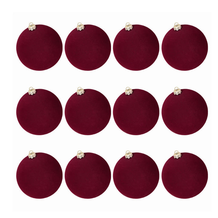 Colverro™ Velvet Christmas Ornaments Set of 12 with Soft Matte Finish