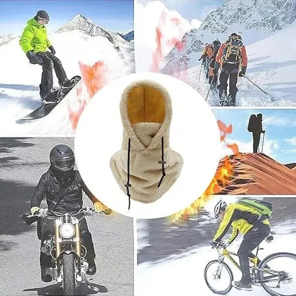 Colverro™ Windproof Sherpa Hooded Ski Mask with Adjustable Drawstring