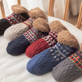 Colverro™ Snowflake Knit Fleece-Lined Socks with Non-Slip Grip Soles