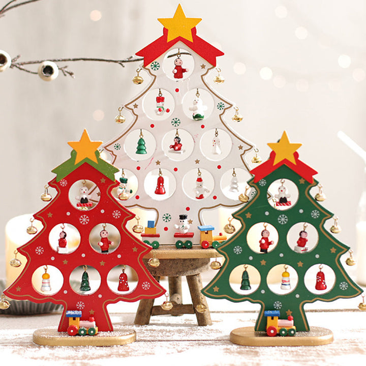 Colverro™ DIY Wooden Mini Christmas Tree Kit – Tool-Free Tabletop Decor