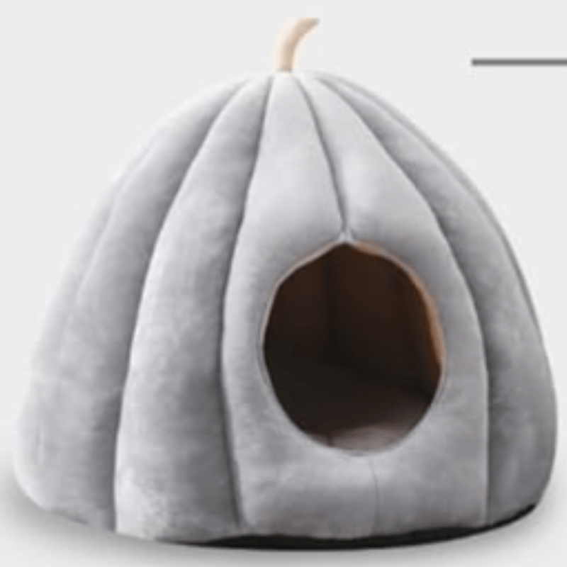 Colverro™ Cozy Pumpkin Cat Bed with Enclosed Plush Hideaway