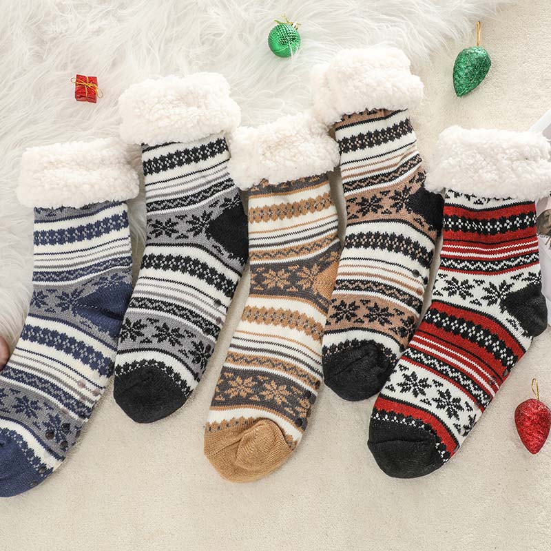 Colverro™ Ultra-Thick Snowflake Slipper Socks with Silicone Grip Soles