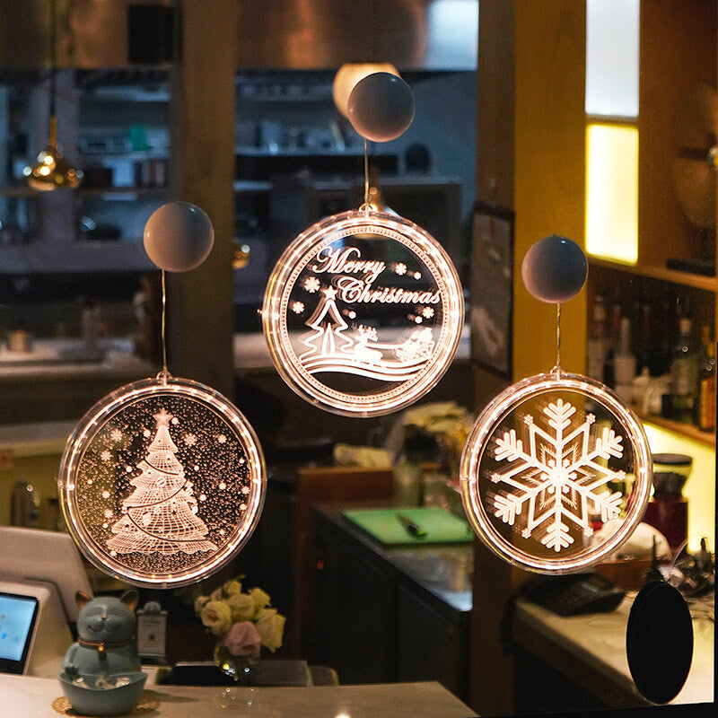 Colverro™ Acrylic LED Christmas Window Light with Suction Cup