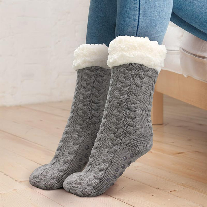 Colverro™ Thick Fleece-Lined Slipper Socks with Non-Slip Bottoms