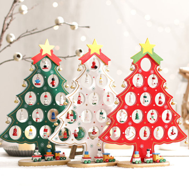 Colverro™ DIY Wooden Mini Christmas Tree Kit – Tool-Free Tabletop Decor