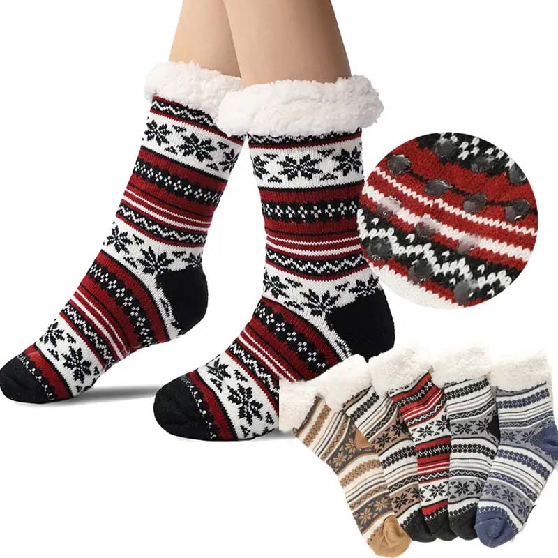 Colverro™ Ultra-Thick Snowflake Slipper Socks with Silicone Grip Soles