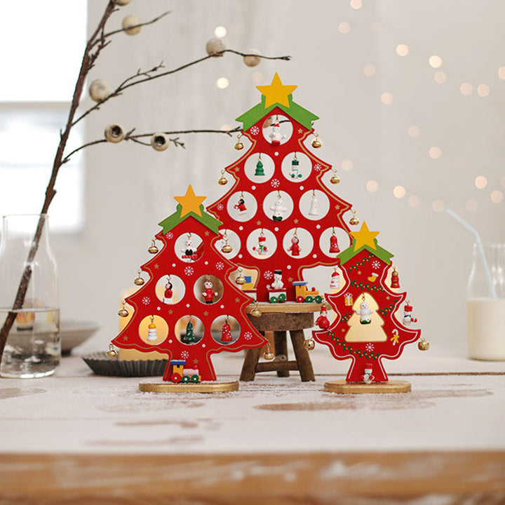 Colverro™ DIY Wooden Mini Christmas Tree Kit – Tool-Free Tabletop Decor