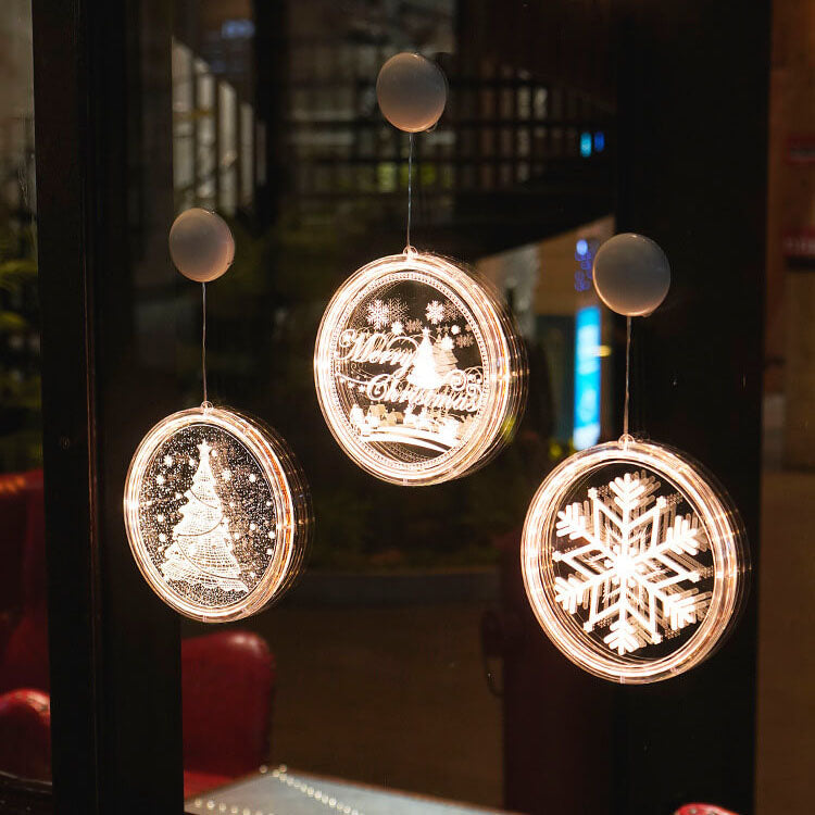 Colverro™ Acrylic LED Christmas Window Light with Suction Cup