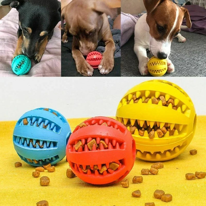 Colverro™ Tough Rubber Treat Ball for Dogs and Cats, Chew and Fetch Toy