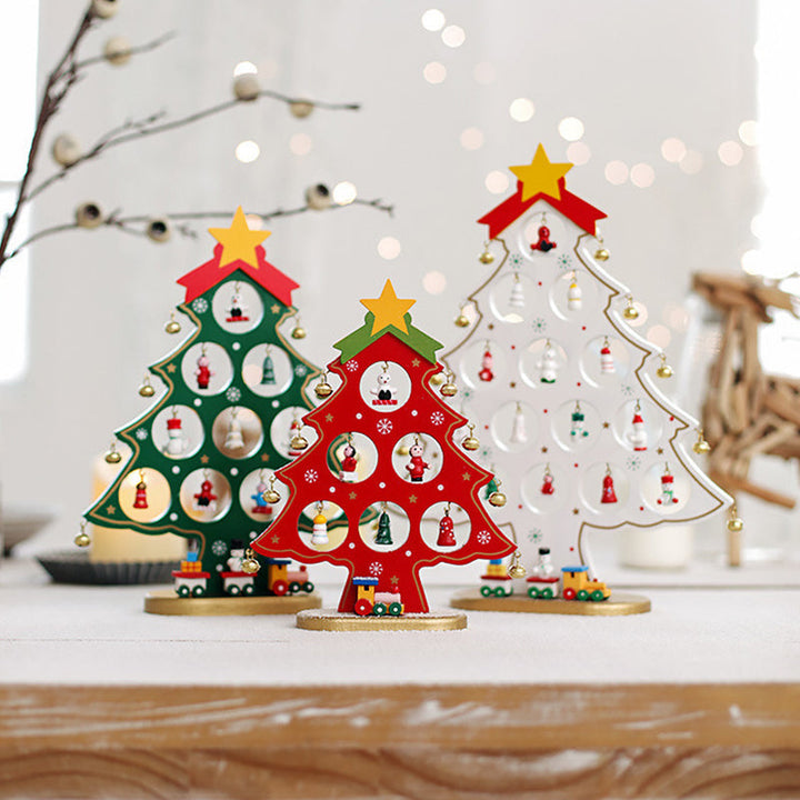 Colverro™ DIY Wooden Mini Christmas Tree Kit – Tool-Free Tabletop Decor