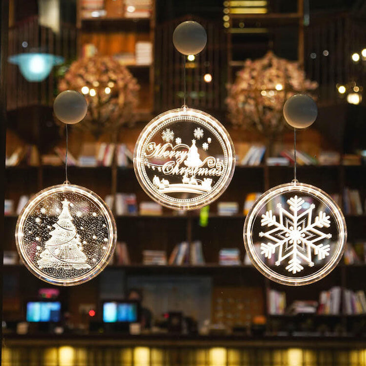 Colverro™ Acrylic LED Christmas Window Light with Suction Cup