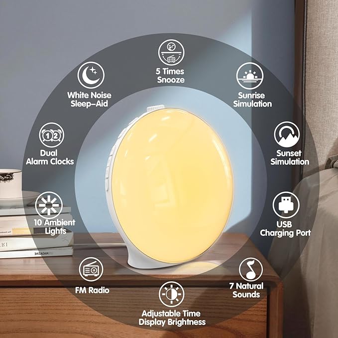 Colverro™ Sunrise Alarm Clock with Wake-Up Light and Nature Sounds