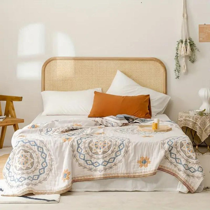 Colverro™ Cotton Mandala Throw Blanket with a Boho Pattern for Couch &amp; Bed