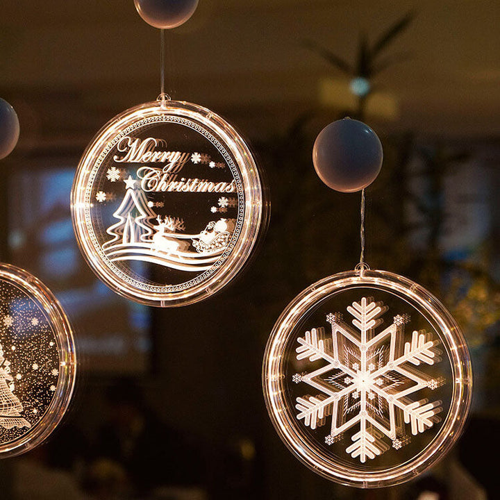 Colverro™ Acrylic LED Christmas Window Light with Suction Cup