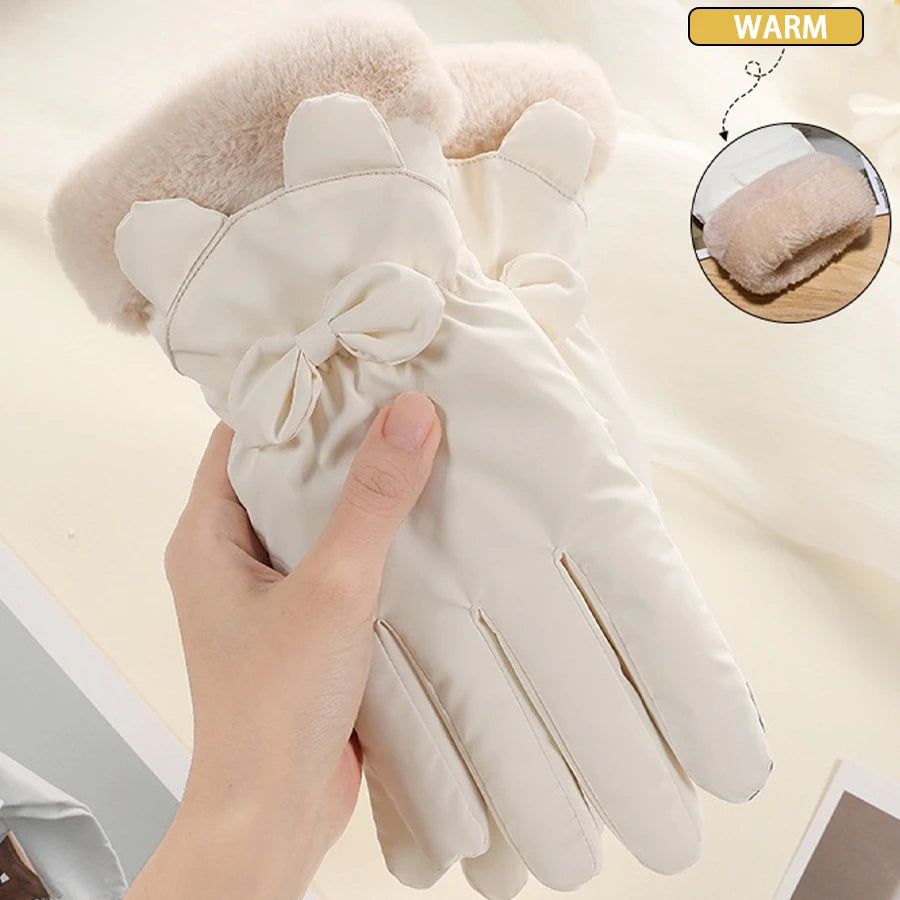 Colverro™ Elegant Touchscreen Winter Gloves for Women with Bow Accent