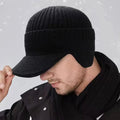 Colverro™ Men's Knit Winter Hat with Ear Flaps and Short Brim