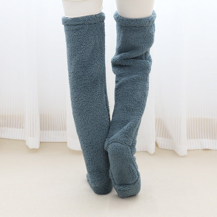 Colverro™ Fuzzy Footless Knee-High Leg Warmers for Cold Days