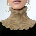Colverro™ Knit Turtleneck Collar Scarf – Ruffle Trim, Windproof Warmth
