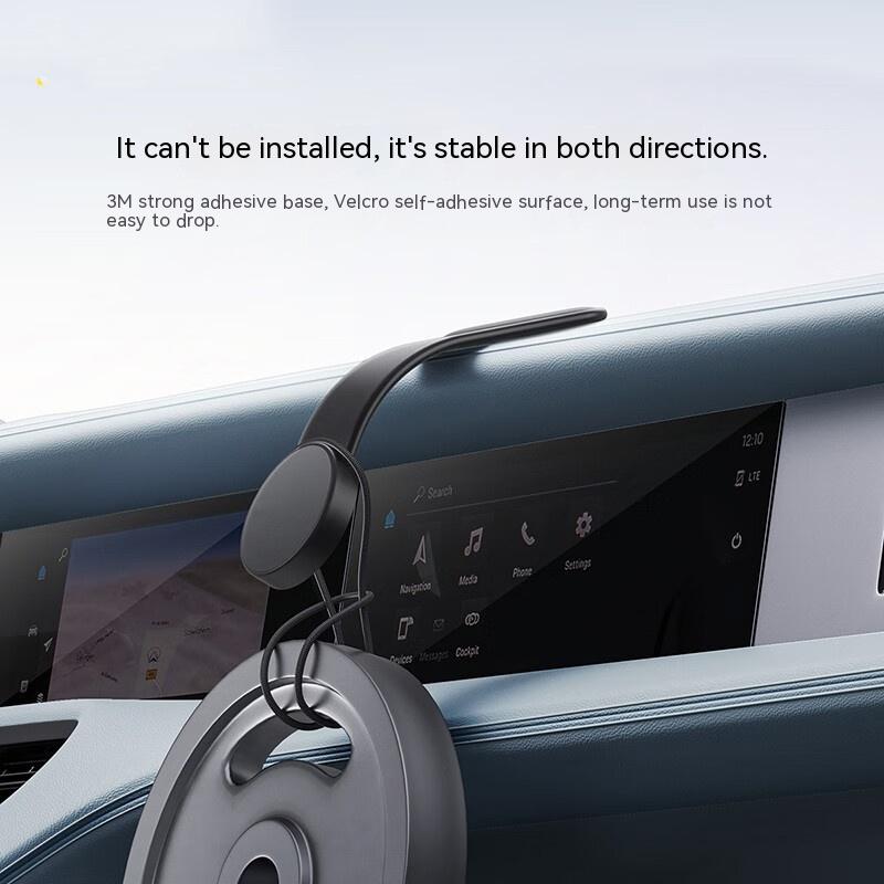 Phone on a magnetic bendable car charging mount