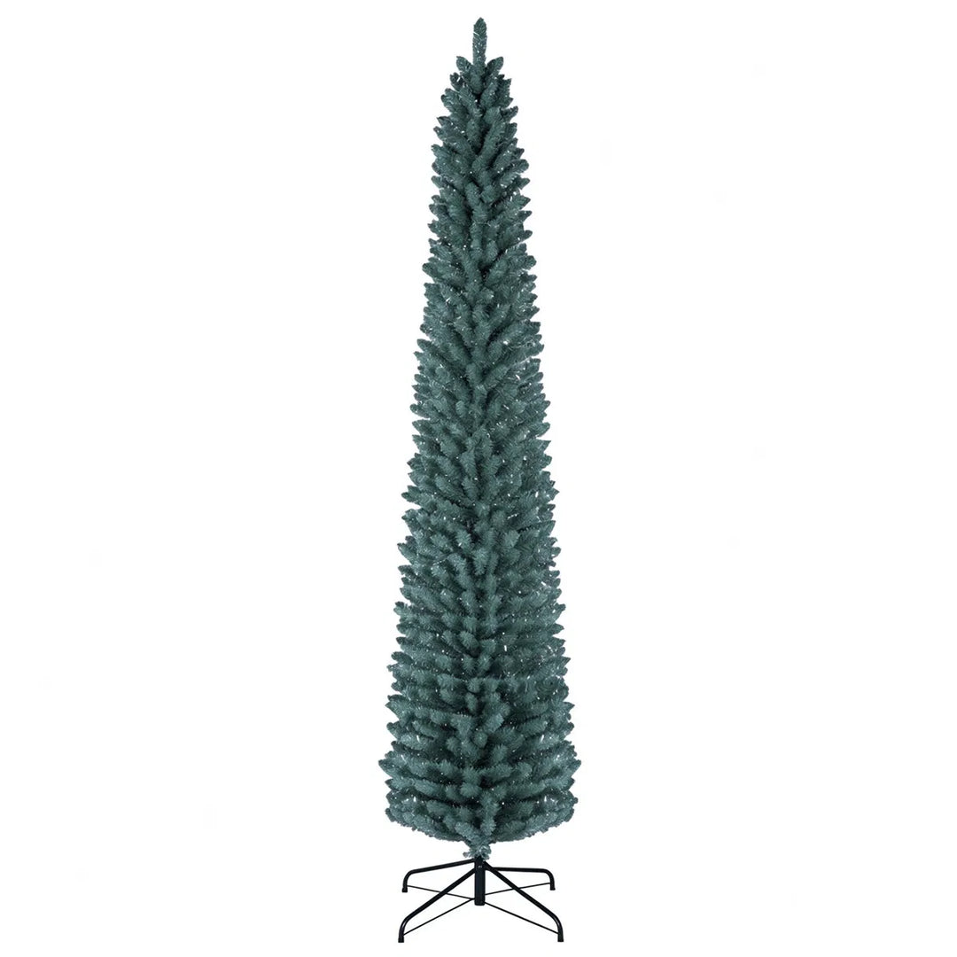 Tall slim frosted pencil Christmas tree