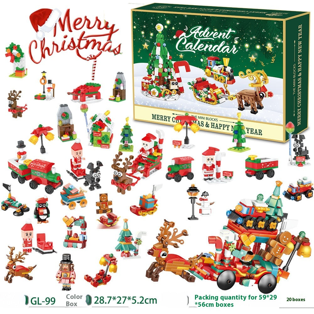 Christmas advent calendar with 24 mini brick building boxes
