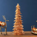 Rust orange feather cone Christmas tree