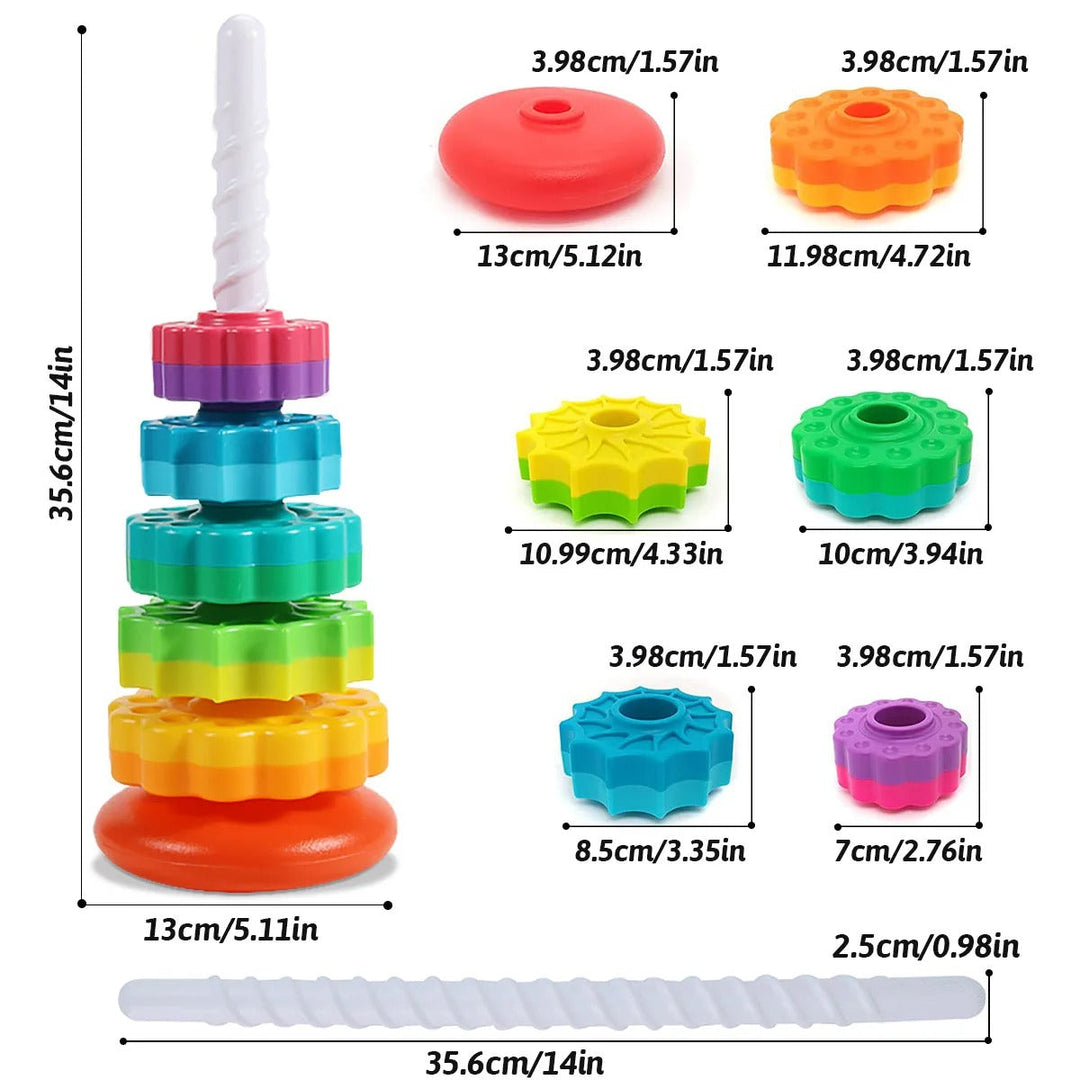 Colverro™ Spinning Stacking Toy with Six Colorful Spiral Discs