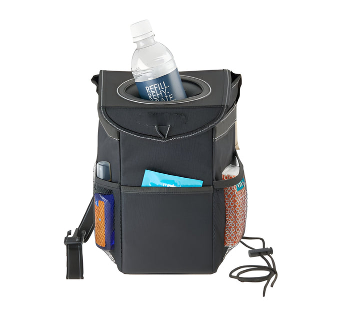 Colverro™ Leakproof Car Trash Can with Lid and Storage Pockets