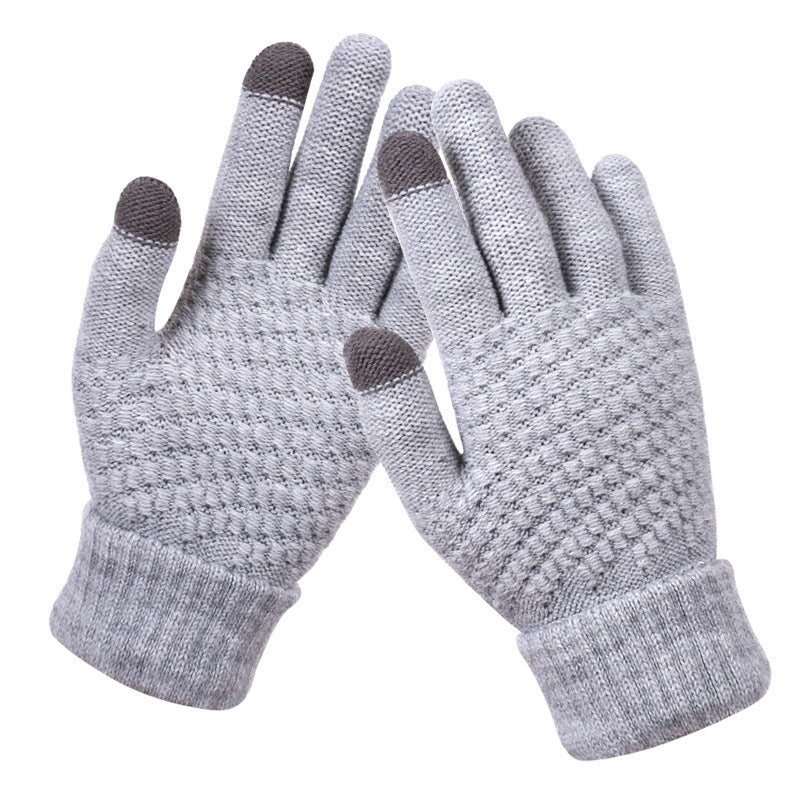 Textured knit touchscreen gloves