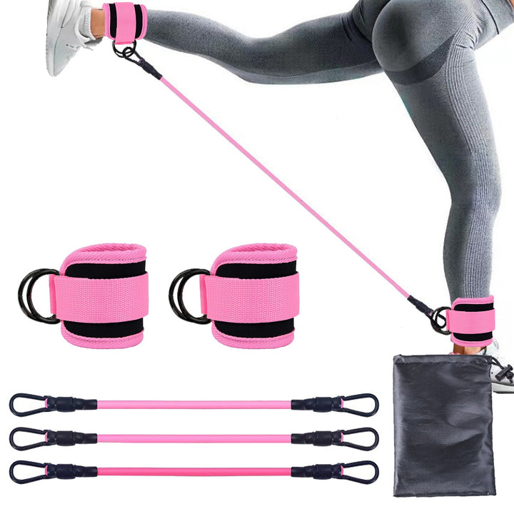 Ankle cuff resistance band set