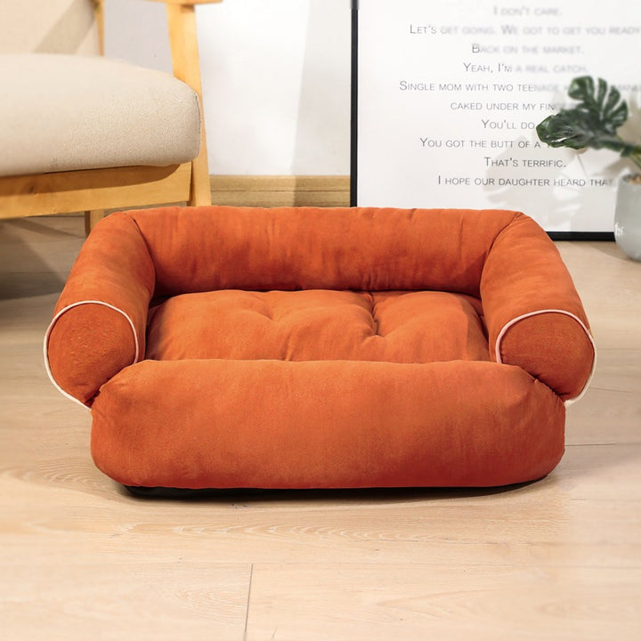 Dog Sofa Bed with Plush Cushion – Soft Bolster Bed for Dogs and Cats