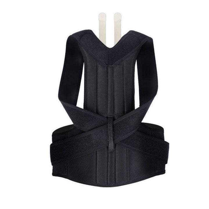 Black back posture corrector with stays
