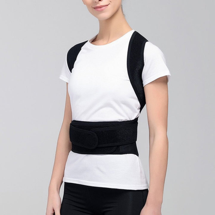 Black back posture corrector with stays