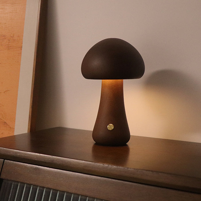 Colverro Wooden Mushroom Night Light with Touch Dimming