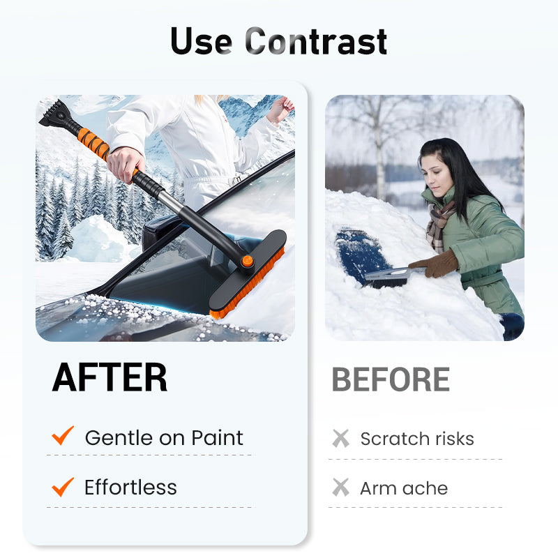 Colverro™ 3-in-1 Extendable Snow Brush and Ice Scraper with Pivoting Head
