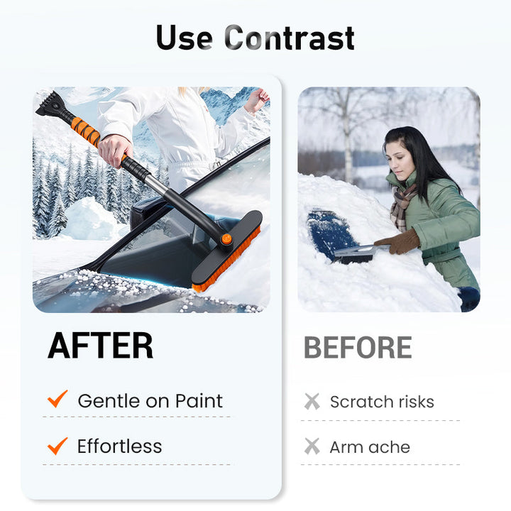 Colverro™ 3-in-1 Extendable Snow Brush and Ice Scraper with Pivoting Head