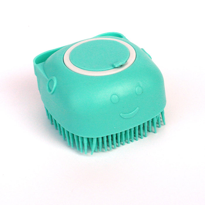 Colverro Silicone Pet Bath Brush with Shampoo Chamber