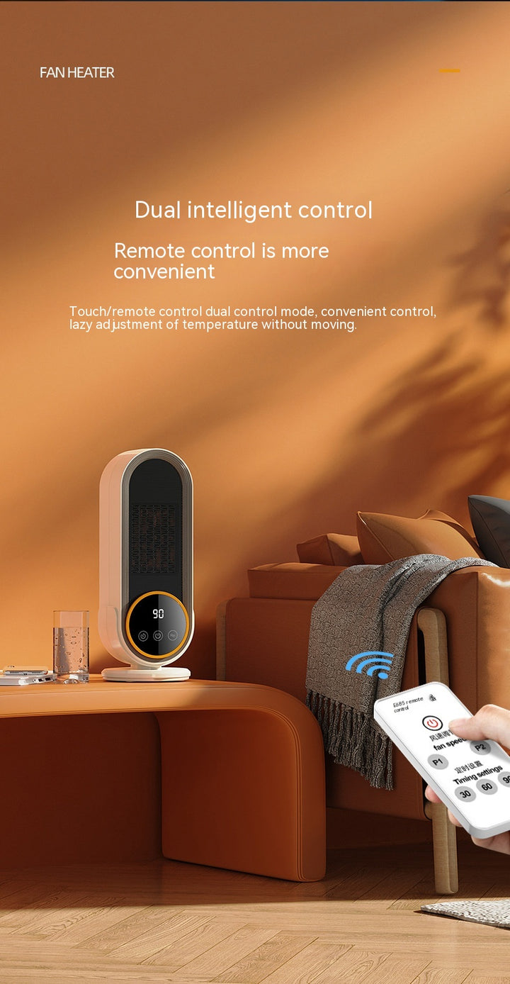 White ceramic tower heater with LED touch display