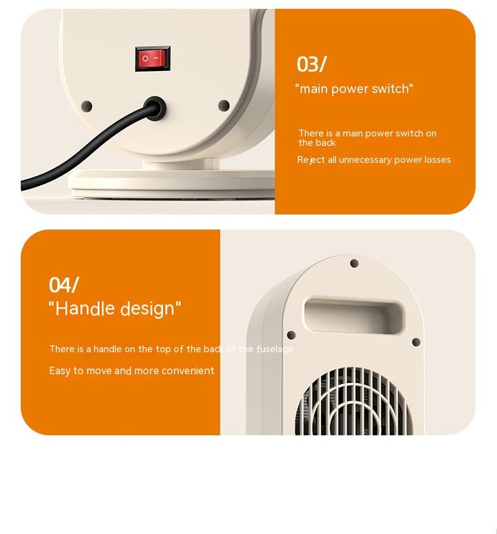 White ceramic tower heater with LED touch display