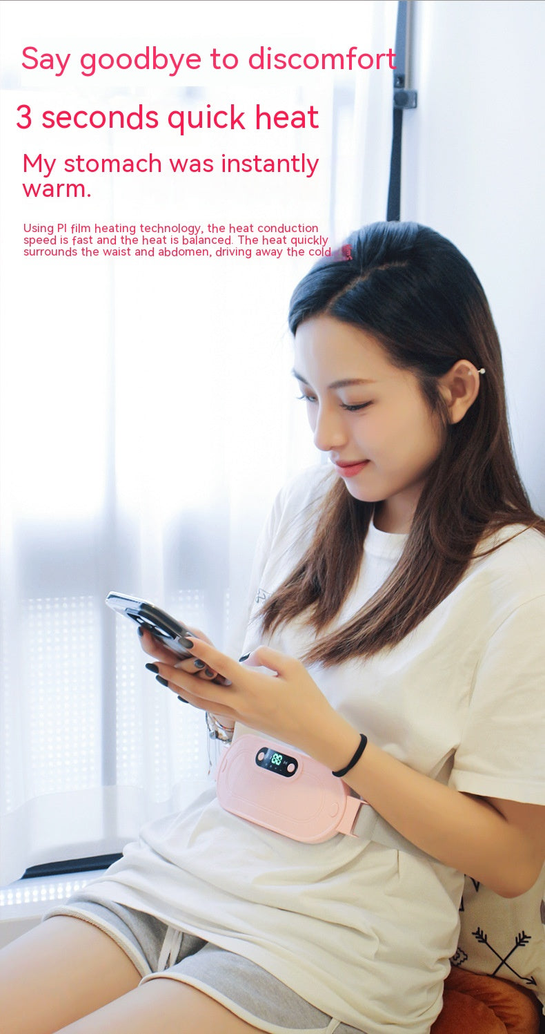 Pink cordless heated belt with LED display