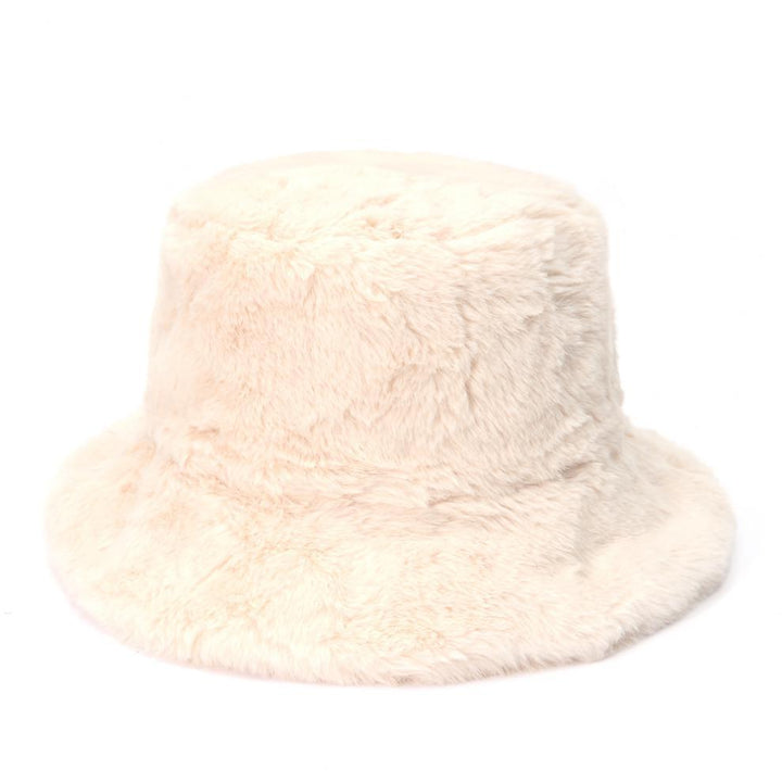 Fluffy leopard print faux fur bucket hat