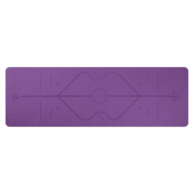 Colverro Non Slip TPE Yoga Mat with Body Alignment Lines