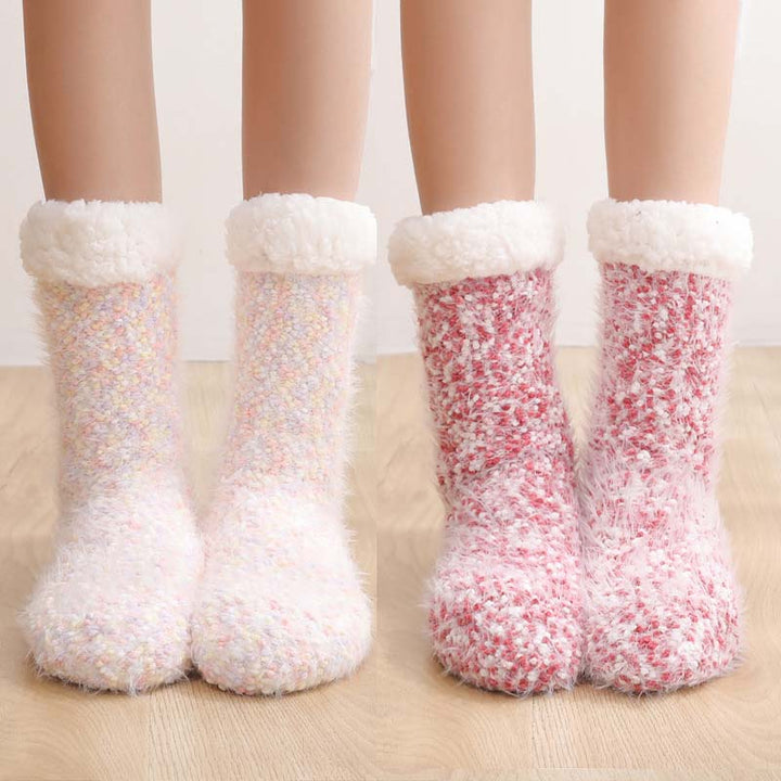 Colverro™ Sherpa-Lined Slipper Socks with Non-Slip Silicone Grippers