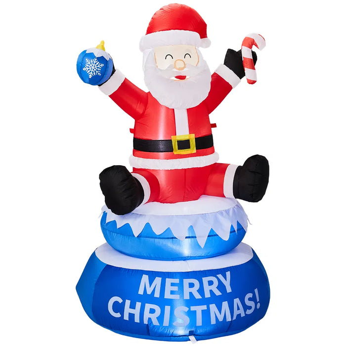 Colverro Inflatable Rotating Santa Claus, 4.8 ft Lighted