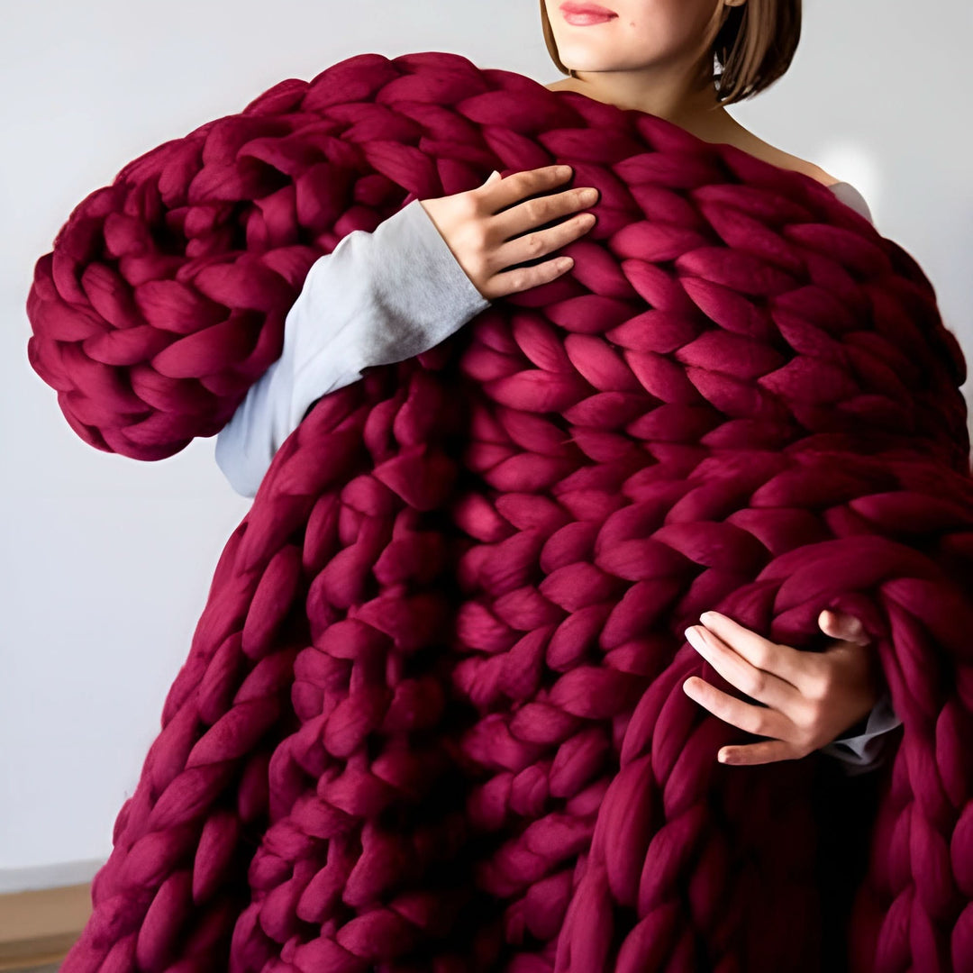 Colverro™ Hand-Knitted Look Throw Blanket for Couch, Bed and Reading Nook