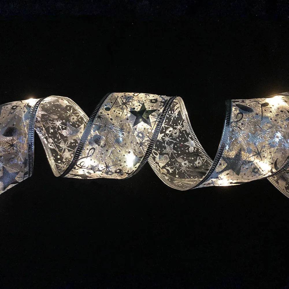Colverro™ Double-Layer Christmas Ribbon with 50 Built-In LED Lights